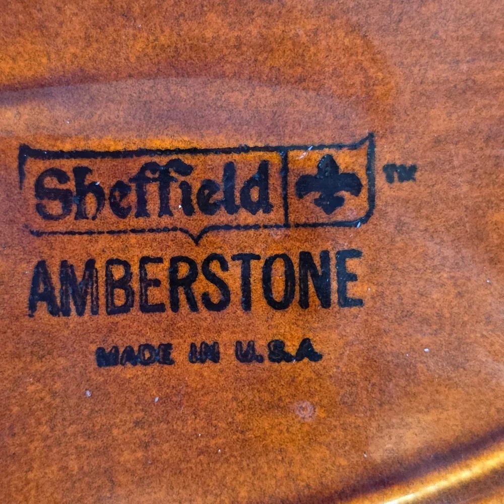 1967 Vintage Fiesta Sheffield Amberstone Brown Oval Serving Platter 12.5